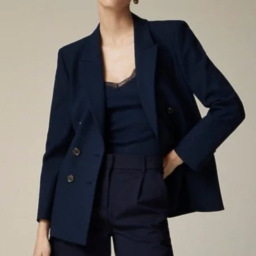 J. Crew navy double breasted blazer in four-season stretch NWT - Picture 6 of 6